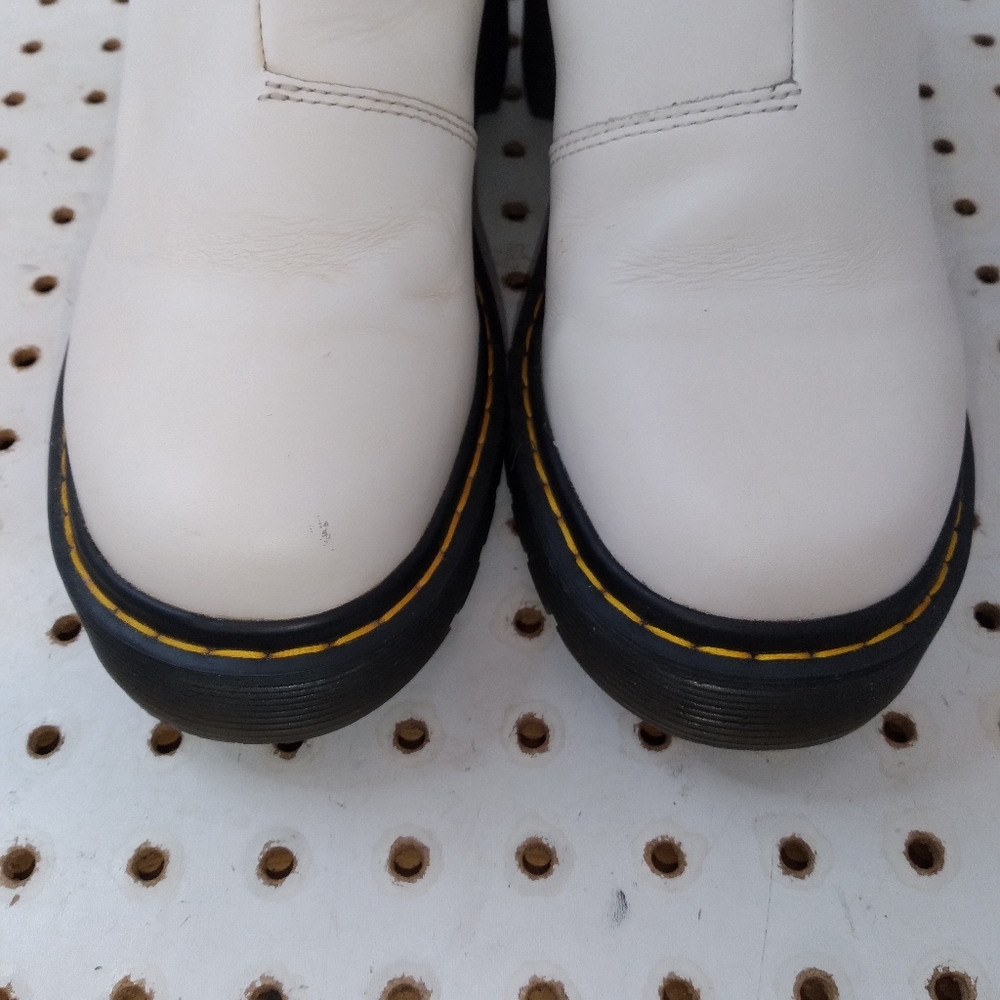 Dr. Martens White Ankle Boots with Black Soles - Picture 8 of 11